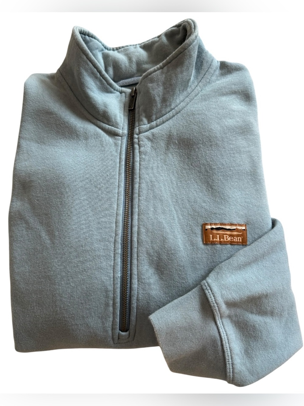 LL Bean Katahdin Iron Works Half Zip Sweatshirt Mens M Blue Gray Gorpcore Workwe